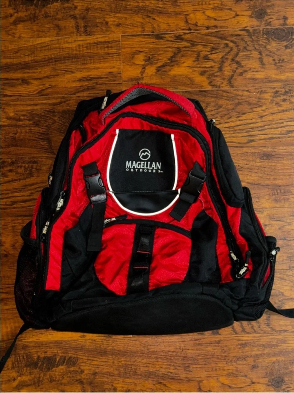 Magellan Outdoors Backpack Multiple Pockets Red and Black Hiking Travel Bag